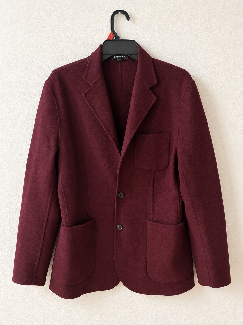 Express Men's Maroon Sport Coat - Two-Button Blazer